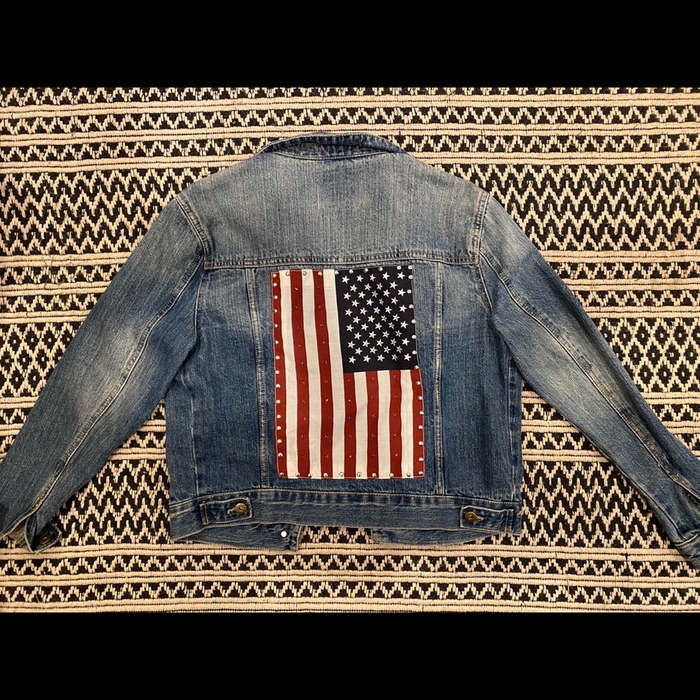 Forever 21 American flag jean jacket